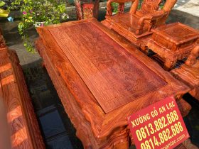 bàn lớn bộ minh quốc đào gỗ hương đá