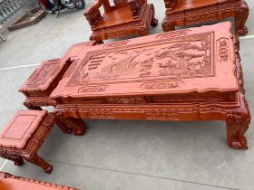Combo nội thất phòng khách phòng ăn gỗ hương đá cao cấp (Anh Diễn, Ninh Bình) 10 bàn trà bộ minh quốc voi gỗ hương đá