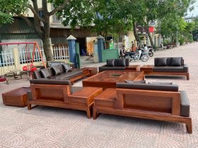 sofa phòng khách gỗ gõ đỏ