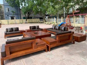 sofa phòng khách gỗ gõ đỏ cao cấp