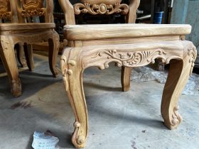 Nguyên mộc bộ bàn ăn 10 ghế bàn 300x100x15cm (Anh Bắc, Hải Dương) 32 ghế ăn louis hoa lá tây