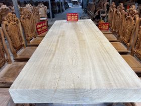 Nguyên mộc bộ bàn ăn 10 ghế bàn 300x100x15cm (Anh Bắc, Hải Dương) 24 bàn ăn gỗ gõ đỏ nguyên khối đẳng cấp vượt trội
