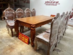 Bộ bàn ăn hoàng gia 8 ghế hồng hạt gỗ hương đá (Anh Quân, Bình Dương) 14 bàn ghế ăn gỗ hương đá được ưa chuộng nhất hiện nay