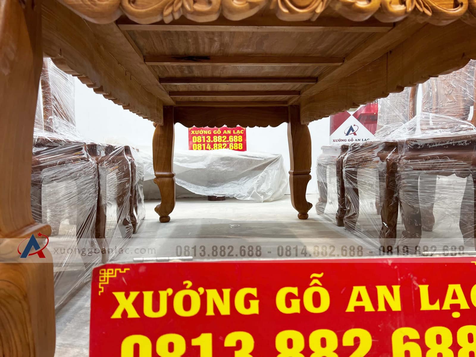 Bộ bàn ăn hoàng gia 8 ghế hồng hạt gỗ hương đá (Anh Quân, Bình Dương) 27 bàn ăn gỗ hương đá cao cấp