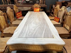 Bàn ăn gỗ gõ đỏ chữ nhật diềm sen dẹo 10 ghế louis hoa lá tây (Chị Hảo - TP. Hồ Chí Minh) 21 bàn ăn gỗ gõ đỏ
