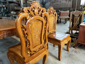 Bộ bàn ăn hoàng gia 200x100cm 8 ghế hồng hạt vip (Anh Dũng, Khánh Hòa) 26 Ban an hoang gia 8 ghe vip ban 200x100cm go go do 12