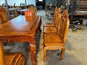 Bộ bàn ăn hoàng gia 200x100cm 8 ghế hồng hạt vip (Anh Dũng, Khánh Hòa) 18 Ban an hoang gia 8 ghe vip ban 200x100cm go go do 4