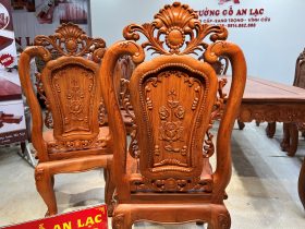 Bộ bàn ăn hoàng gia 10 ghế hồng hạt gỗ hương đá (Bác Lân, Hà Giang) 47 Ban an hoang gia va 8 ghe hong hat go Huong Da 12