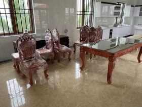 Bộ bàn ăn hoàng gia 10 ghế hồng hạt gỗ hương đá (Bác Lân, Hà Giang) 30 Ban an hoang gia va 8 ghe hong hat go Huong Da 13