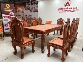 Bộ bàn ăn hoàng gia 10 ghế hồng hạt gỗ hương đá (Bác Lân, Hà Giang) 35 Ban an hoang gia va 8 ghe hong hat go Huong Da 20
