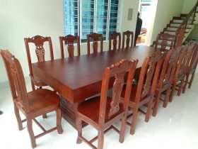 Bàn ăn nguyên khối 12 ghế đàn