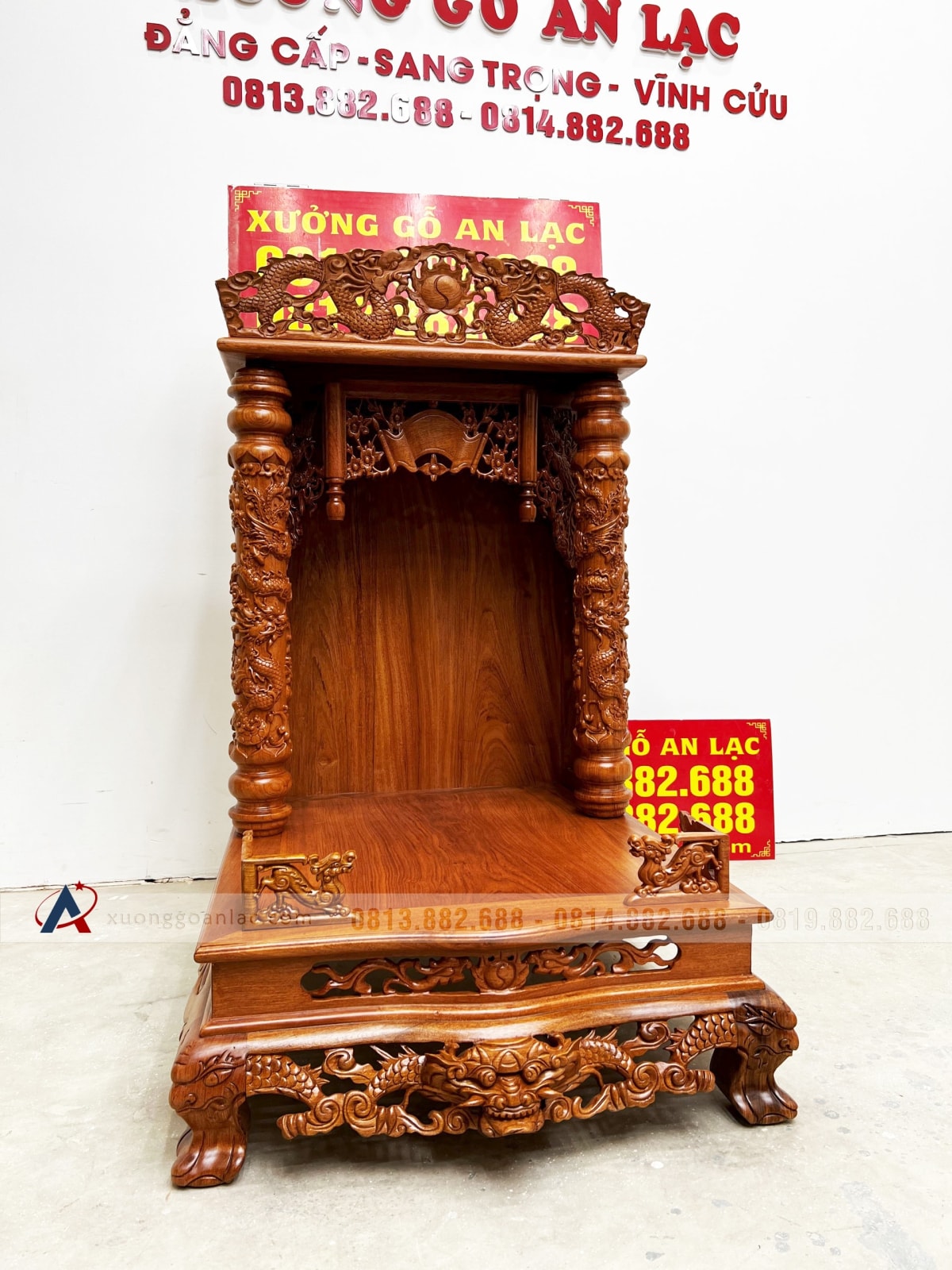 Ban thờ thần tài ông địa gỗ hương đá cao cấp 4 Ban thờ thần tài ông địa gỗ hương đá cao cấp - Ảnh 4