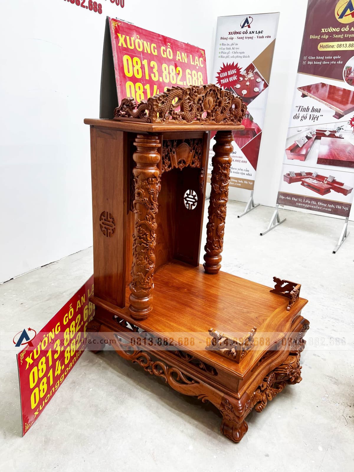 Ban thờ thần tài ông địa gỗ hương đá cao cấp 5 Ban thờ thần tài ông địa gỗ hương đá cao cấp - Ảnh 5