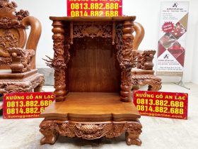Ban thờ ông địa thần tài gỗ hương đá đục tay