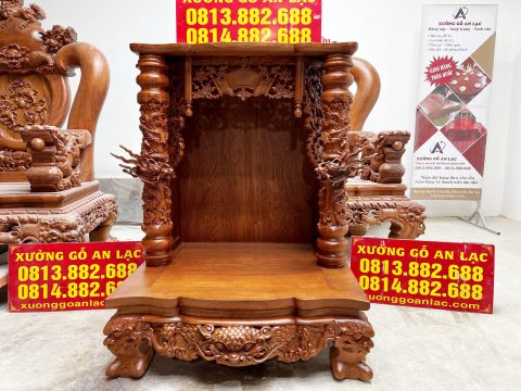 Ban thờ ông địa thần tài gỗ hương đá đục tay