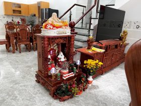 Ban thờ ông địa thần tài gỗ hương đá 16 Ban tho ong dia than tai go huong da 19