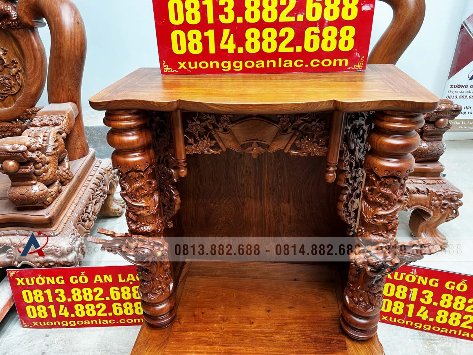 Ban thờ ông địa thần tài gỗ hương đá 24 ban thờ ông địa gỗ hương đá cao cấp
