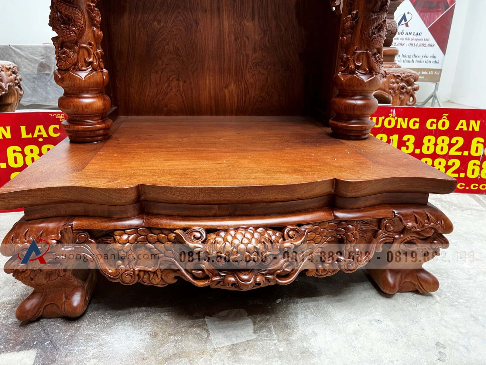 Ban thờ ông địa thần tài gỗ hương đá 25 bàn thờ ông địa thần tài gỗ hương đá đục tay siêu vip