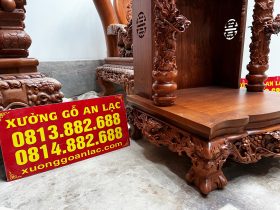 Ban thờ ông địa thần tài gỗ hương đá 17 bàn thờ ông địa thần tài đục tay đẳng cấp gỗ hương đá