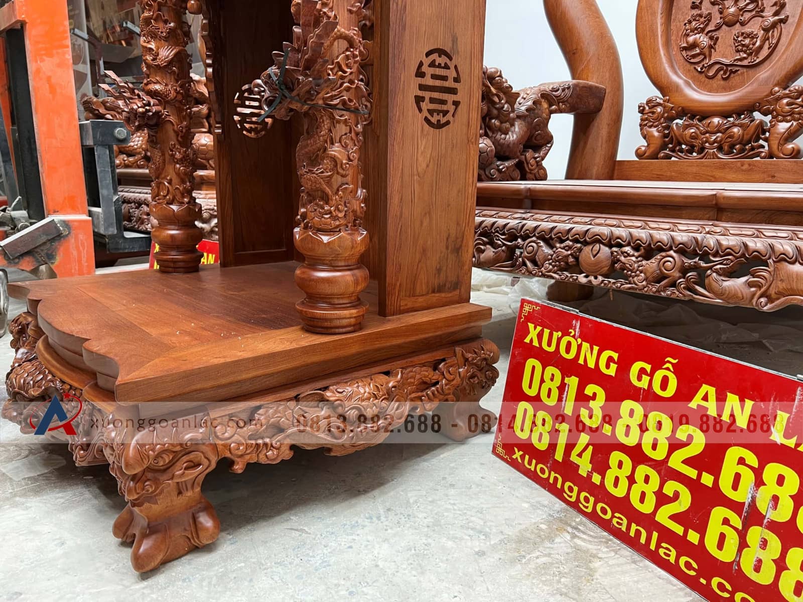 Ban thờ ông địa thần tài gỗ hương đá 29 bàn thờ thần tài cao cấp gỗ hương đá nam phi