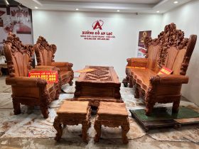 Bộ Hoàng gia nguyên khối 6 món gỗ Hương Đá siêu vip