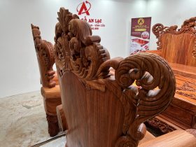 Bộ Hoàng gia nguyên khối V10 6 món cực khủng gỗ Hương Đá (bác Lâm, Hà Nội) 53 bàn ghế hoàng gia tựa liền khối đẳng cấp