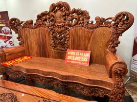 Bộ Hoàng gia nguyên khối V10 6 món cực khủng gỗ Hương Đá (bác Lâm, Hà Nội) 35 ghế hoàng gia nguyên khối đẳng cấp nhất cho phòng khách gia đình