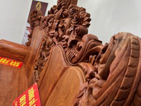 Bộ Hoàng gia nguyên khối V10 6 món cực khủng gỗ Hương Đá (bác Lâm, Hà Nội) 42 bàn ghế hoàng gia cao cấp gỗ hương đá nguyên khối