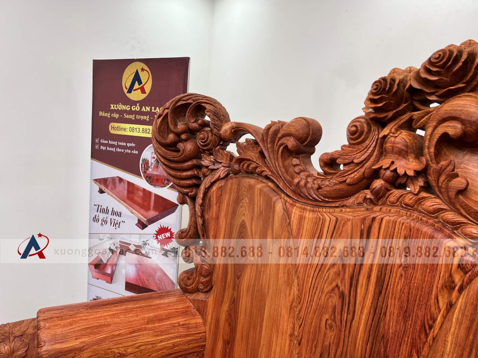Bộ Hoàng gia nguyên khối V10 6 món cực khủng gỗ Hương Đá (bác Lâm, Hà Nội) 11 Bộ Hoàng gia nguyên khối V10 6 món cực khủng gỗ Hương Đá (bác Lâm, Hà Nội) - Ảnh 11