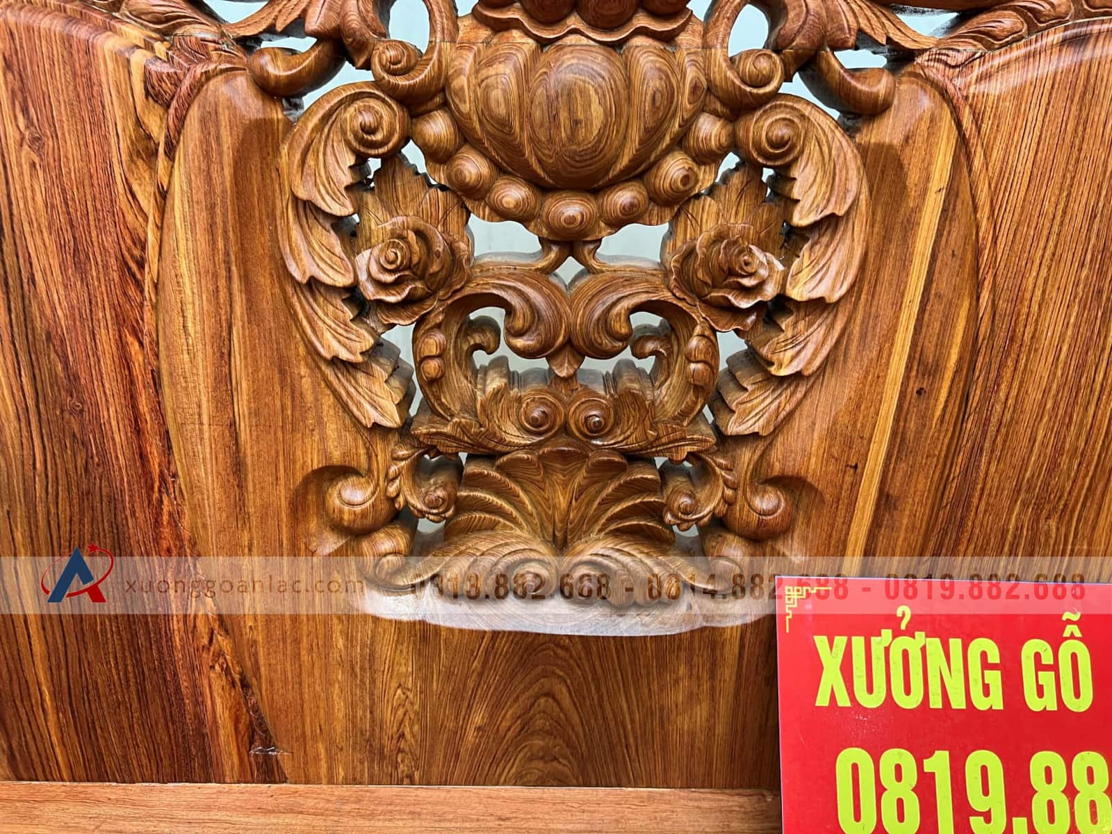 Bộ Hoàng gia nguyên khối V10 6 món cực khủng gỗ Hương Đá (bác Lâm, Hà Nội) 10 ghế hoàng gia gỗ hương đá đục tay họa tiết hoa lá tây siêu vip