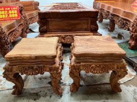 Bộ Hoàng gia nguyên khối V10 6 món cực khủng gỗ Hương Đá (bác Lâm, Hà Nội) 57 bàn ghế hoàng gia gỗ hương đá nguyên khối siêu khủng
