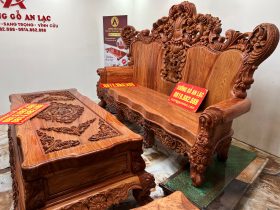 Bộ Hoàng gia nguyên khối V10 6 món cực khủng gỗ Hương Đá (bác Lâm, Hà Nội) 34 Bộ Hoàng gia nguyên khối 6 món gỗ Hương Đá