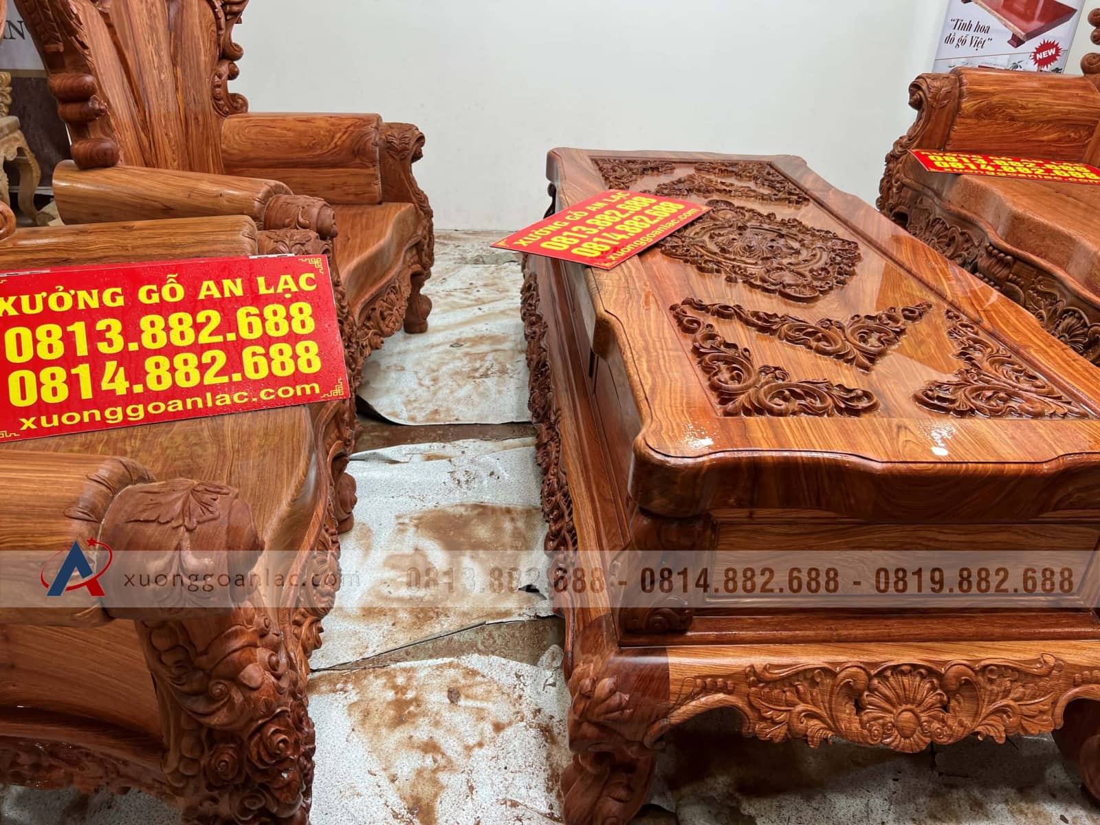 Bộ Hoàng gia nguyên khối V10 6 món cực khủng gỗ Hương Đá (bác Lâm, Hà Nội) 27 Bộ Hoàng gia nguyên khối V10 6 món cực khủng gỗ Hương Đá (bác Lâm, Hà Nội) - Ảnh 27