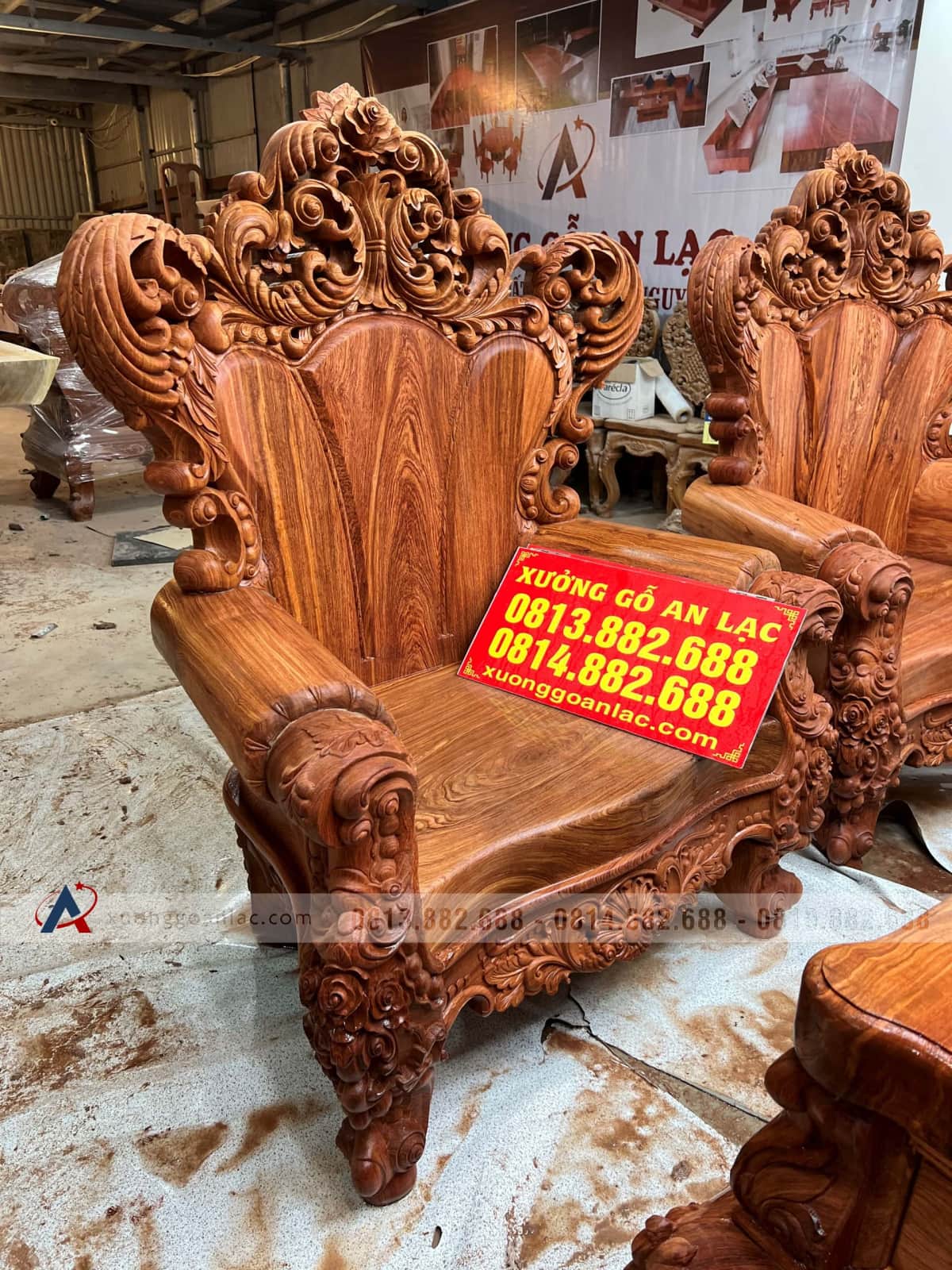 Bộ Hoàng gia nguyên khối V10 6 món cực khủng gỗ Hương Đá (bác Lâm, Hà Nội) 18 Bộ Hoàng gia nguyên khối V10 6 món cực khủng gỗ Hương Đá (bác Lâm, Hà Nội) - Ảnh 18