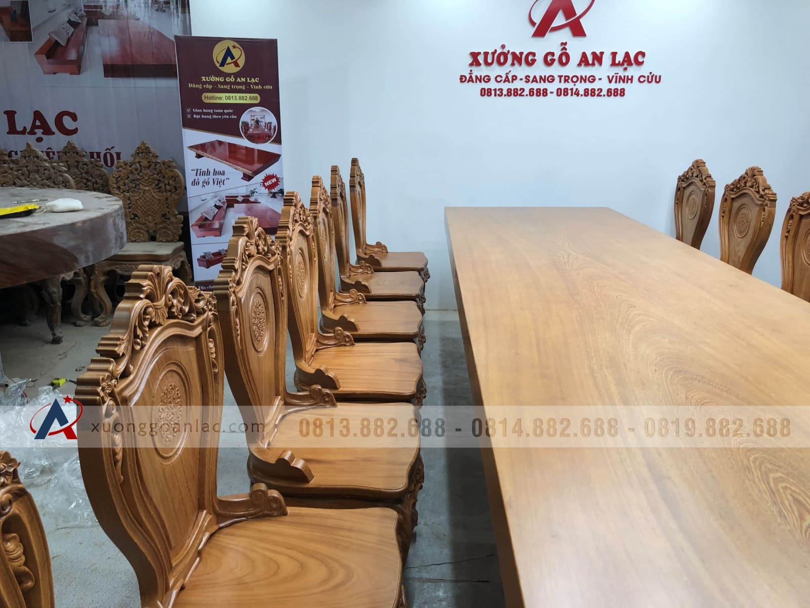 Bộ bàn ăn nguyên khối 14 ghế louis gỗ gõ đỏ cao cấp (Anh Tư, Hồ Chí Minh) 12 Bộ bàn ăn nguyên khối 14 ghế louis gỗ gõ đỏ cao cấp (Anh Tư, Hồ Chí Minh) - Ảnh 12
