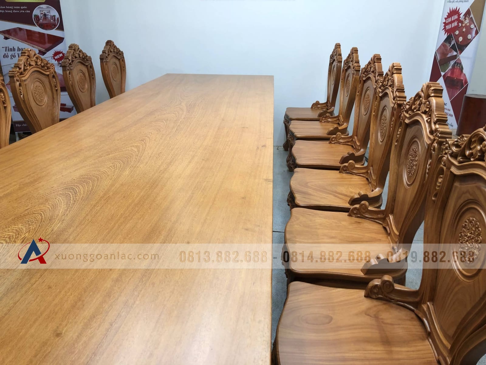 Bộ bàn ăn nguyên khối 14 ghế louis gỗ gõ đỏ cao cấp (Anh Tư, Hồ Chí Minh) 13 Bộ bàn ăn nguyên khối 14 ghế louis gỗ gõ đỏ cao cấp (Anh Tư, Hồ Chí Minh) - Ảnh 13