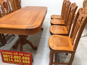 Bộ bàn ăn gõ đỏ 8 ghế cây đàn (Chị Thủy, Hà Nội) 31 Bo ban an go do 8 ghe cay dan chi Thanh Tu o Ha Nam 12