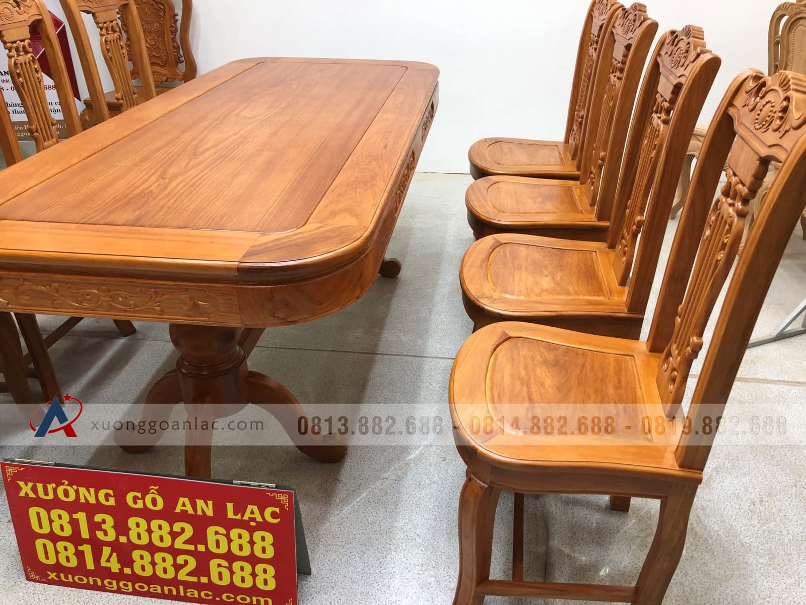 Bộ bàn ăn gõ đỏ 8 ghế cây đàn (Chị Thủy, Hà Nội) 11 Bộ bàn ăn gõ đỏ 8 ghế cây đàn (Chị Thủy, Hà Nội) - Ảnh 11