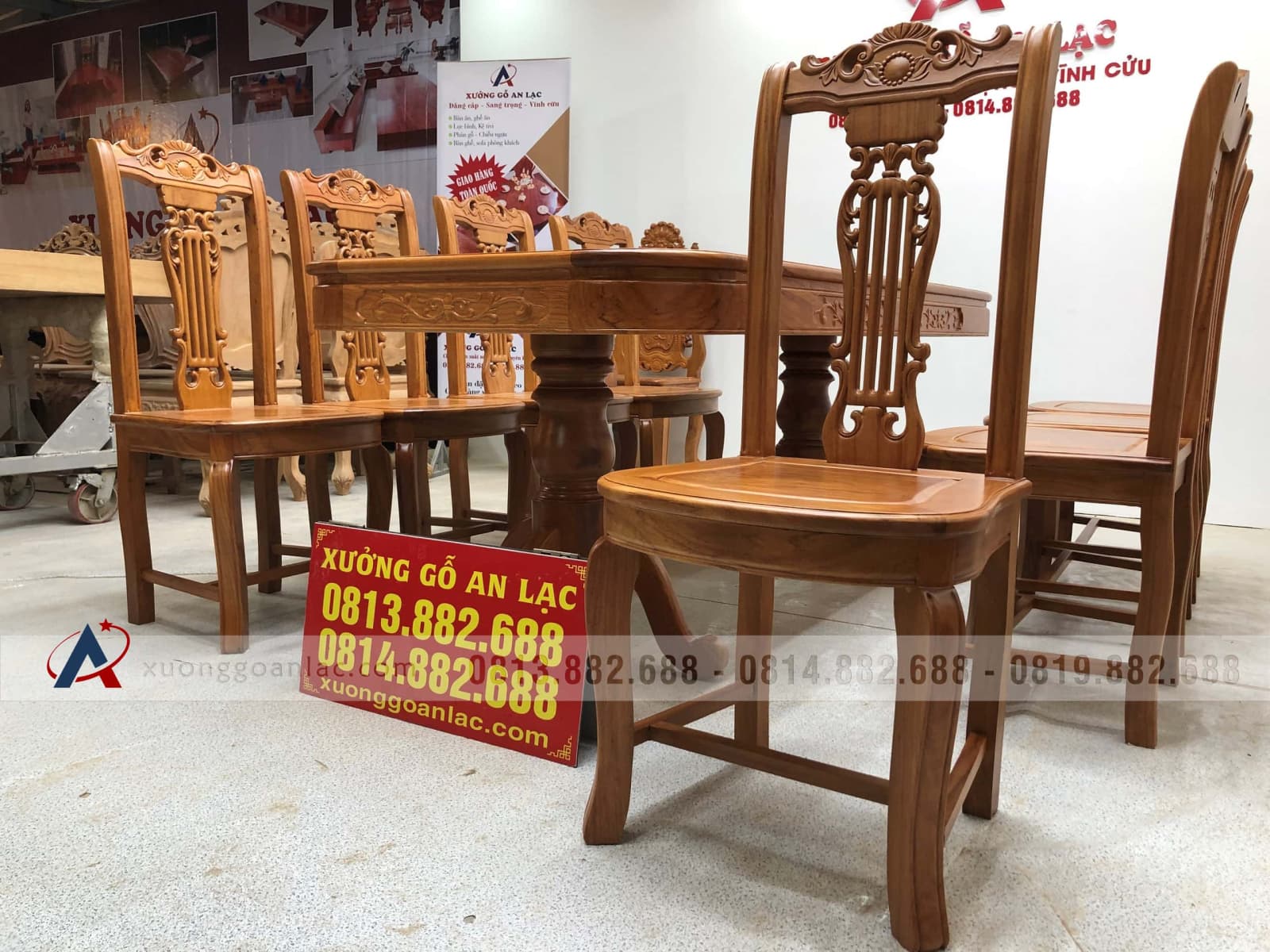 Bộ bàn ăn gõ đỏ 8 ghế cây đàn (Chị Thủy, Hà Nội) 16 Bộ bàn ăn gõ đỏ 8 ghế cây đàn (Chị Thủy, Hà Nội) - Ảnh 16