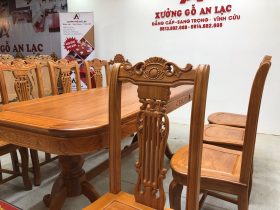 Bộ bàn ăn gõ đỏ 8 ghế cây đàn (Chị Thủy, Hà Nội) 38 Bo ban an go do 8 ghe cay dan chi Thanh Tu o Ha Nam 19