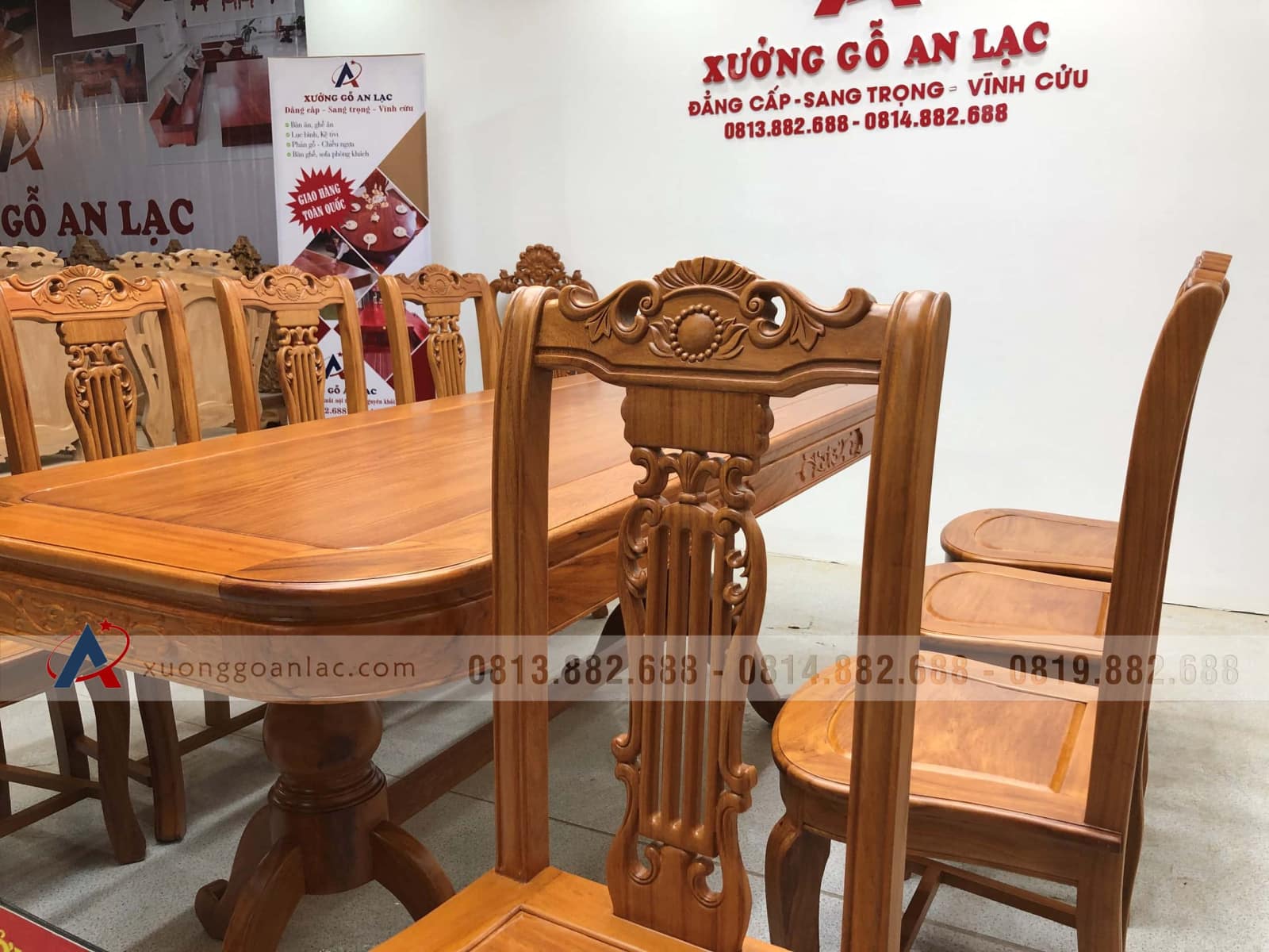 Bộ bàn ăn gõ đỏ 8 ghế cây đàn (Chị Thủy, Hà Nội) 18 Bộ bàn ăn gõ đỏ 8 ghế cây đàn (Chị Thủy, Hà Nội) - Ảnh 18