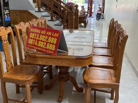 Bộ bàn ăn gõ đỏ 8 ghế cây đàn (Chị Thủy, Hà Nội) 25 Bo ban an go do 8 ghe cay dan chi Thanh Tu o Ha Nam 4