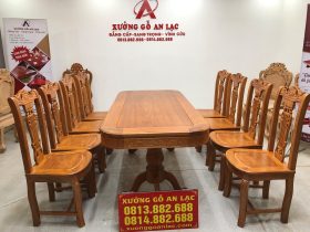 Bộ bàn ăn gõ đỏ 8 ghế cây đàn (Chị Thủy, Hà Nội) 28 Bo ban an go do 8 ghe cay dan chi Thanh Tu o Ha Nam 9