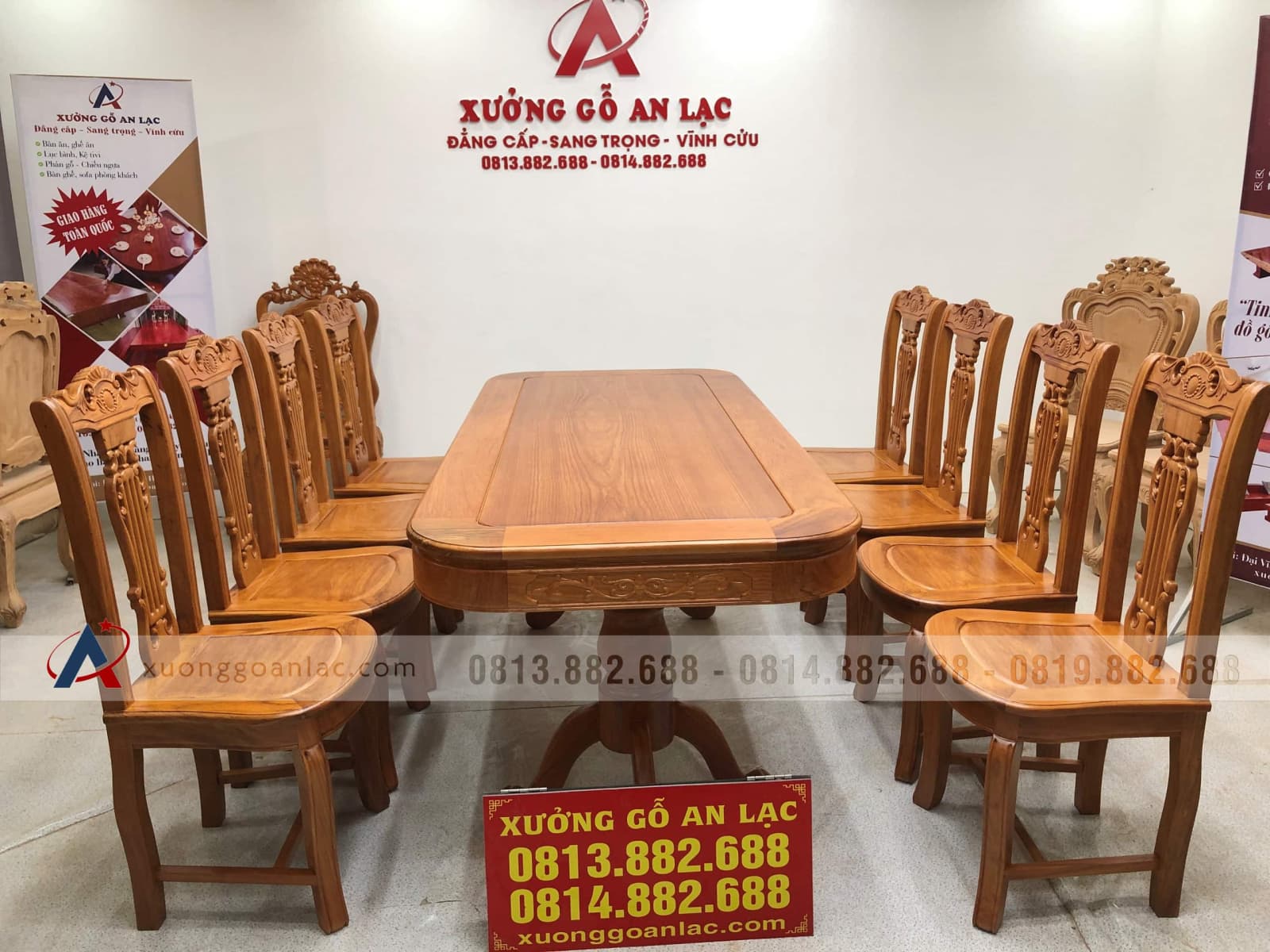 Bộ bàn ăn gõ đỏ 8 ghế cây đàn (Chị Thủy, Hà Nội) 8 Bộ bàn ăn gõ đỏ 8 ghế cây đàn (Chị Thủy, Hà Nội) - Ảnh 8