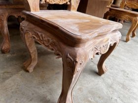 Nguyên mộc bộ bàn ăn nguyên khối 10 ghế louis hoa lá tây (Anh Bình, Bắc Giang) 29 mẫu ghế louis cao cấp