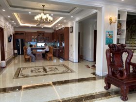 Bộ bàn ăn nguyên khối 10 ghế louis hoa lan tây có tay gỗ gõ đỏ (Anh Tiến,Thanh Hóa) 15 bàn ăn gỗ nguyên khối cho căn bếp rộng