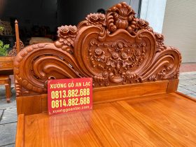 Giường Hoa Hồng nguyên khối gỗ gõ đỏ giao Hải Phòng 11 giường ngủ gỗ gõ đỏ