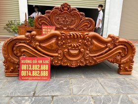 Giường Hoa Hồng nguyên khối gỗ gõ đỏ giao Hải Phòng 10 giường louis hoa hồng gỗ gõ đỏ