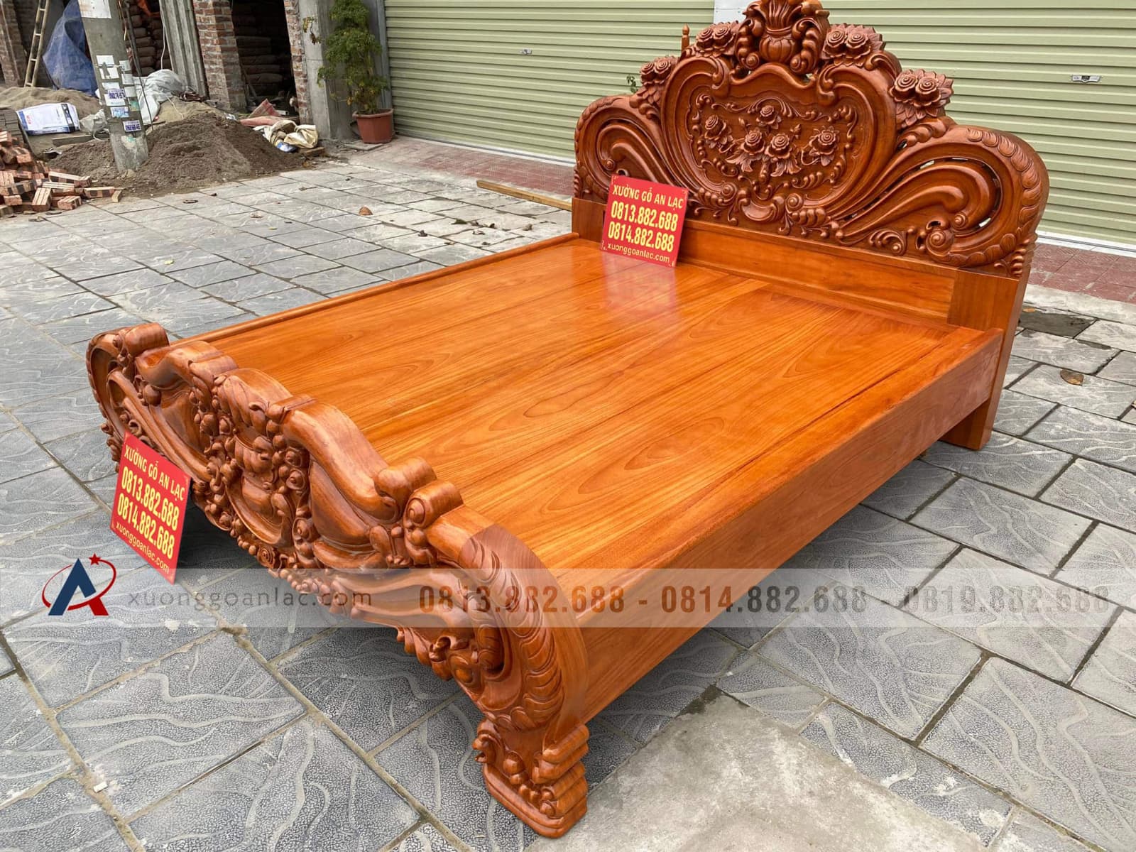 Giường Hoa Hồng nguyên khối gỗ gõ đỏ giao Hải Phòng 15 giường ngủ louis hoa hồng gỗ gõ đỏ