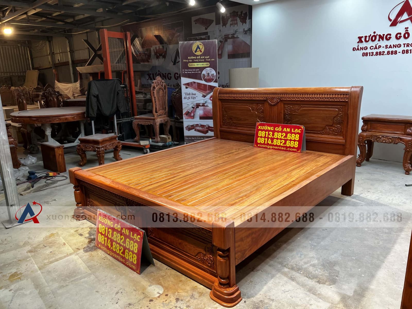 Hoàn Thiện Giường ngủ 1m8x2m gỗ hương đá giao ở Rạch Giá (Kiên Giang) 45 giường ngủ 1m8 gỗ hương đá